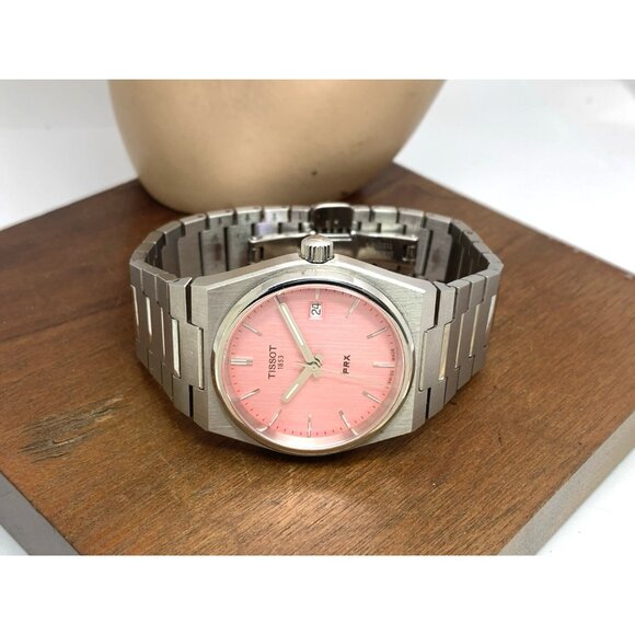 Tissot PRX Women's Watch Swiss Quartz Pink Dial Silver Steel 35mm T1372101133100 - Picture 9 of 15